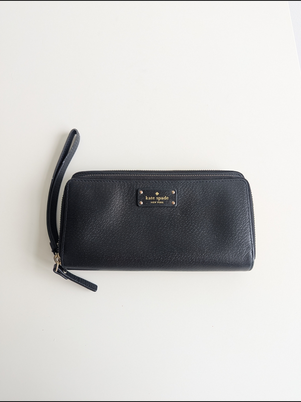 Kate Spade Black Leather Wristlet Wallet